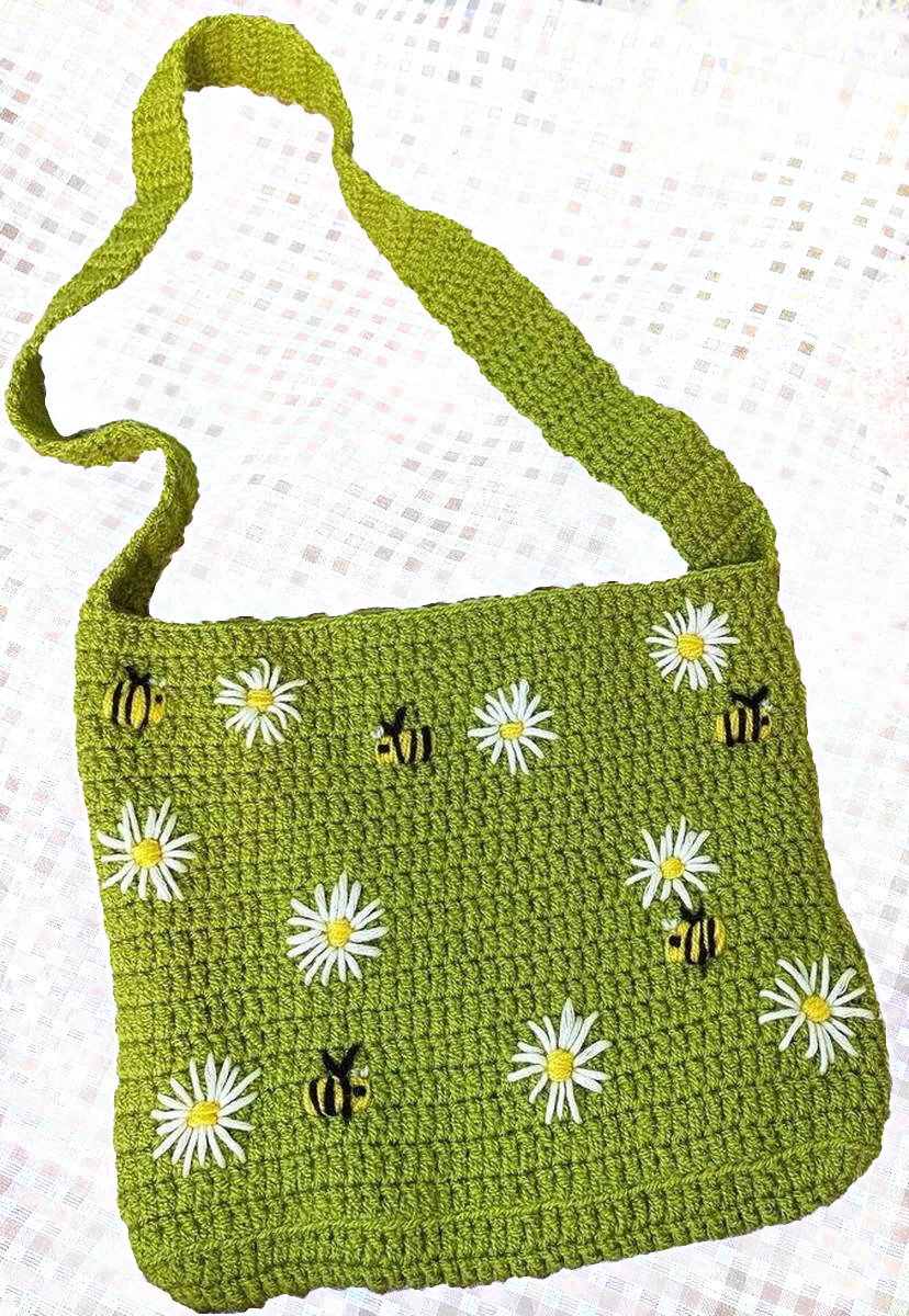 کیف بافتنی سبز