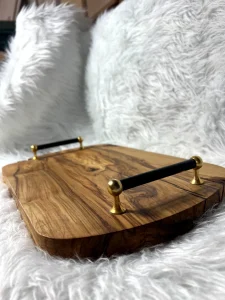 سینی چوبی دسته دار زیبا